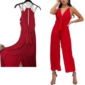 ASOS Red Tie Front Jumpsuit Size 6 - NWT!